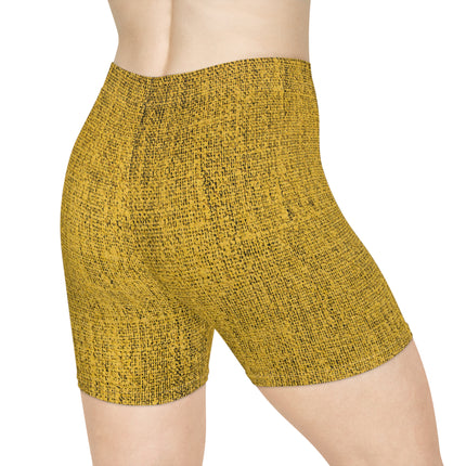 Women's Comfortable Shorts - Yellow Jeans Texture